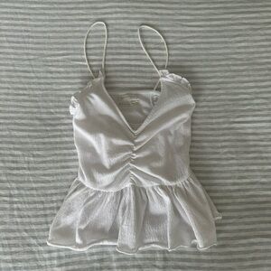 Urban Outfitters White Ruched Camisole